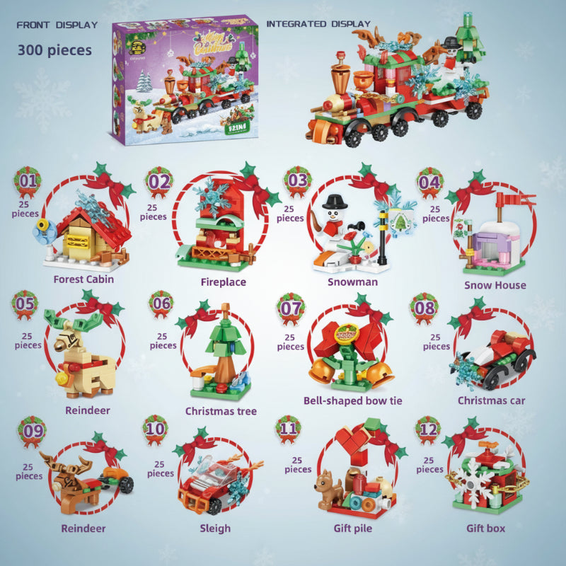 HolidayBlocks - Cheerful & Decorative - Mini Christmas Building Blocks