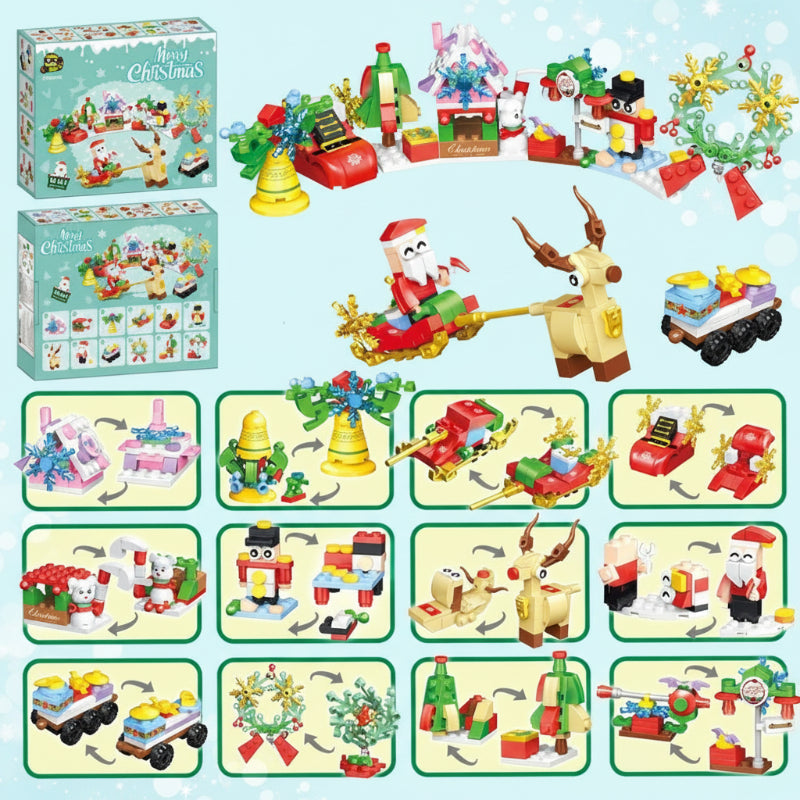 HolidayBlocks - Cheerful & Decorative - Mini Christmas Building Blocks