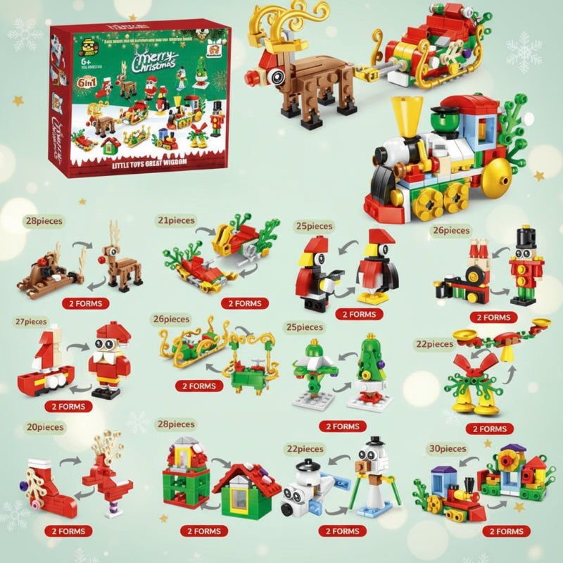 HolidayBlocks - Cheerful & Decorative - Mini Christmas Building Blocks