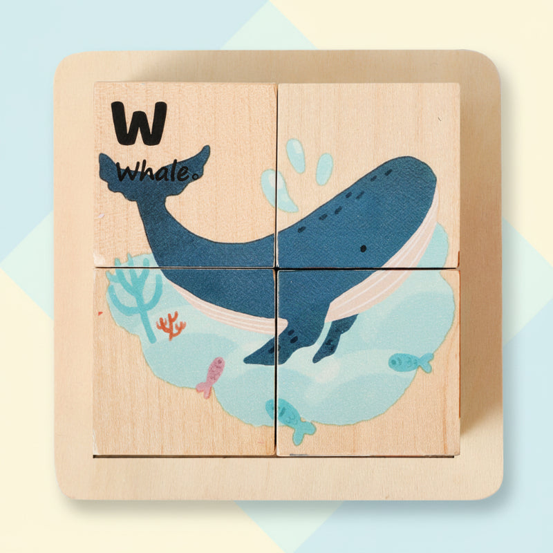WoodMind - Creative and Educational - 6-in-1 Montessori Wooden Animal Puzzle