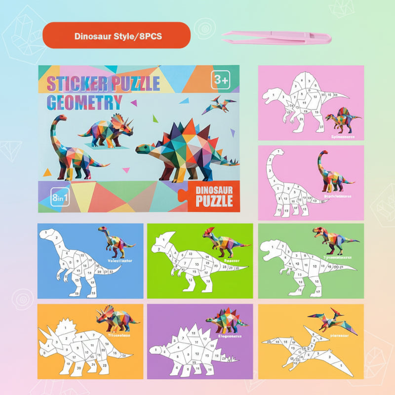 3D Sticker Puzzle – Kreativt og lærerikt – Geometrisk 3D-puslespill