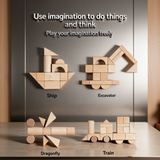 BlockyFun - Creative and Educational - 100-Piece Wooden Block Set