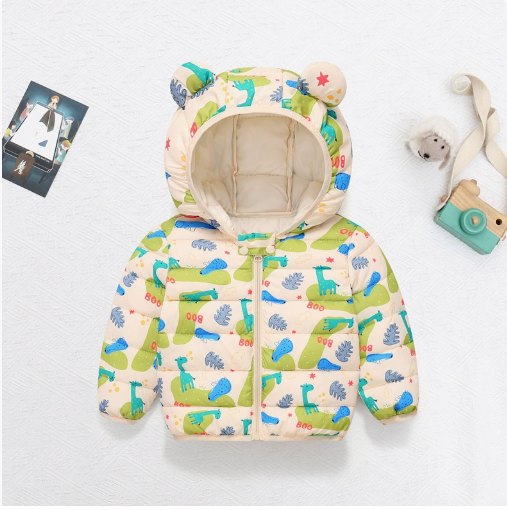 Mini Fashion - Lightweight Hooded Puffer Jacket - Warm for Spring and Autumn