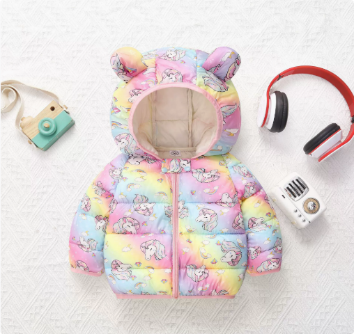 Mini Fashion - Lightweight Hooded Puffer Jacket - Warm for Spring and Autumn
