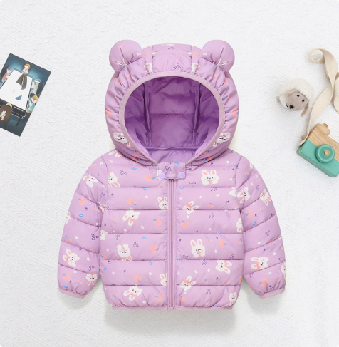 Mini Fashion - Lightweight Hooded Puffer Jacket - Warm for Spring and Autumn
