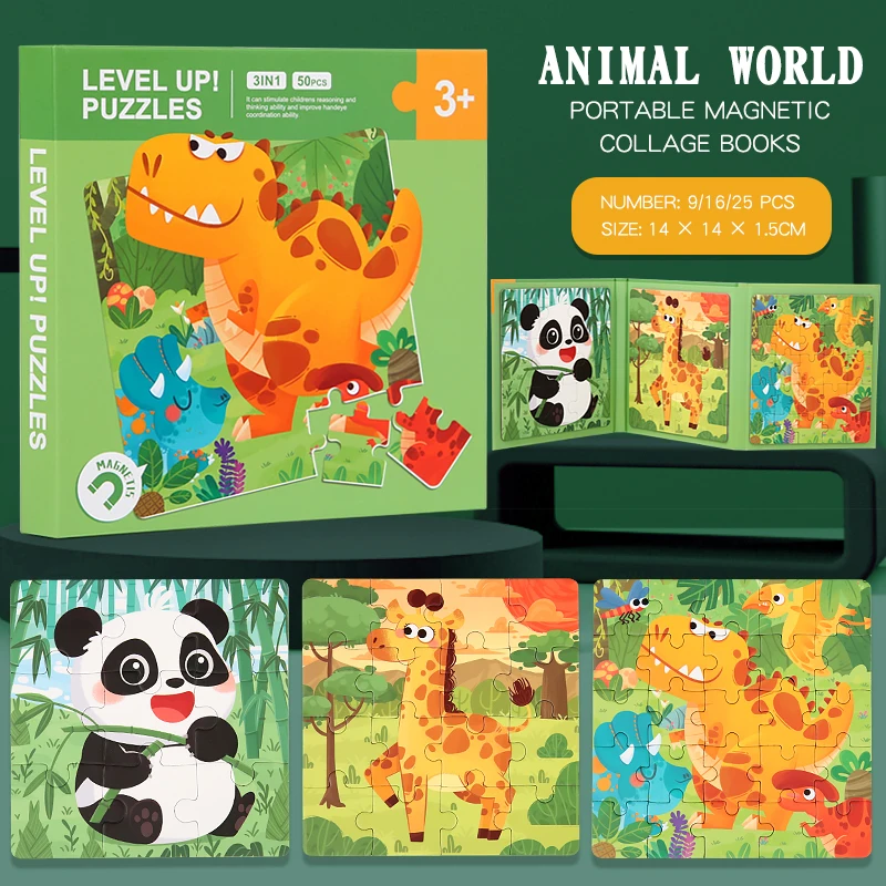 Magnetic Puzzle Book - Animal Friends Fun - Magnetic Puzzle Book